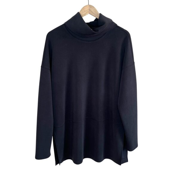Spanx Womens AirEssentials TurtleNeck Black Pullover Sweatshirt Size Large 50501 - Picture 1 of 11